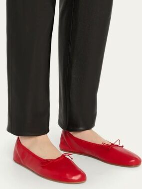 THE ROW Red Leather Ballet Flats 42 12 NIB